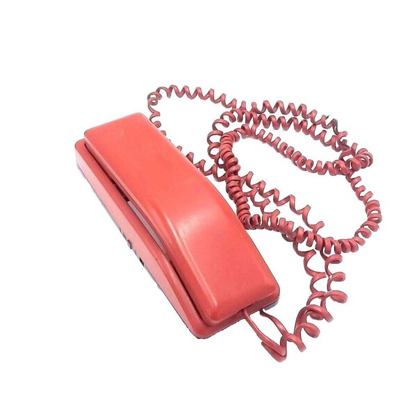 Solo Phone 1986 Red Northern Telecom  Extra Long Cord Touchtone Read Description - Picture 1 of 13